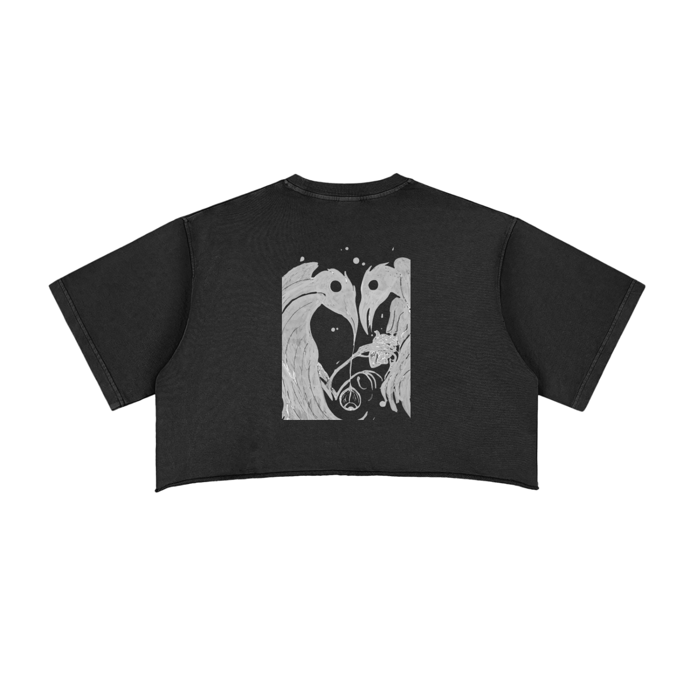 Snow Washed Raw Edge Crop Top