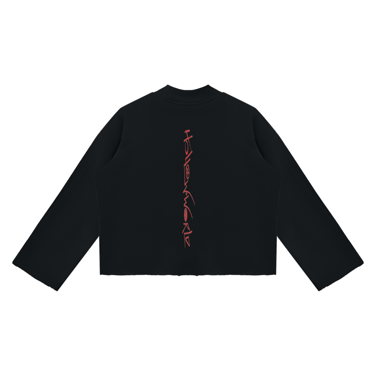 Hollow World Gifts For Crows Unisex Mock Neck Raw Edge Boxy Sweatshirt