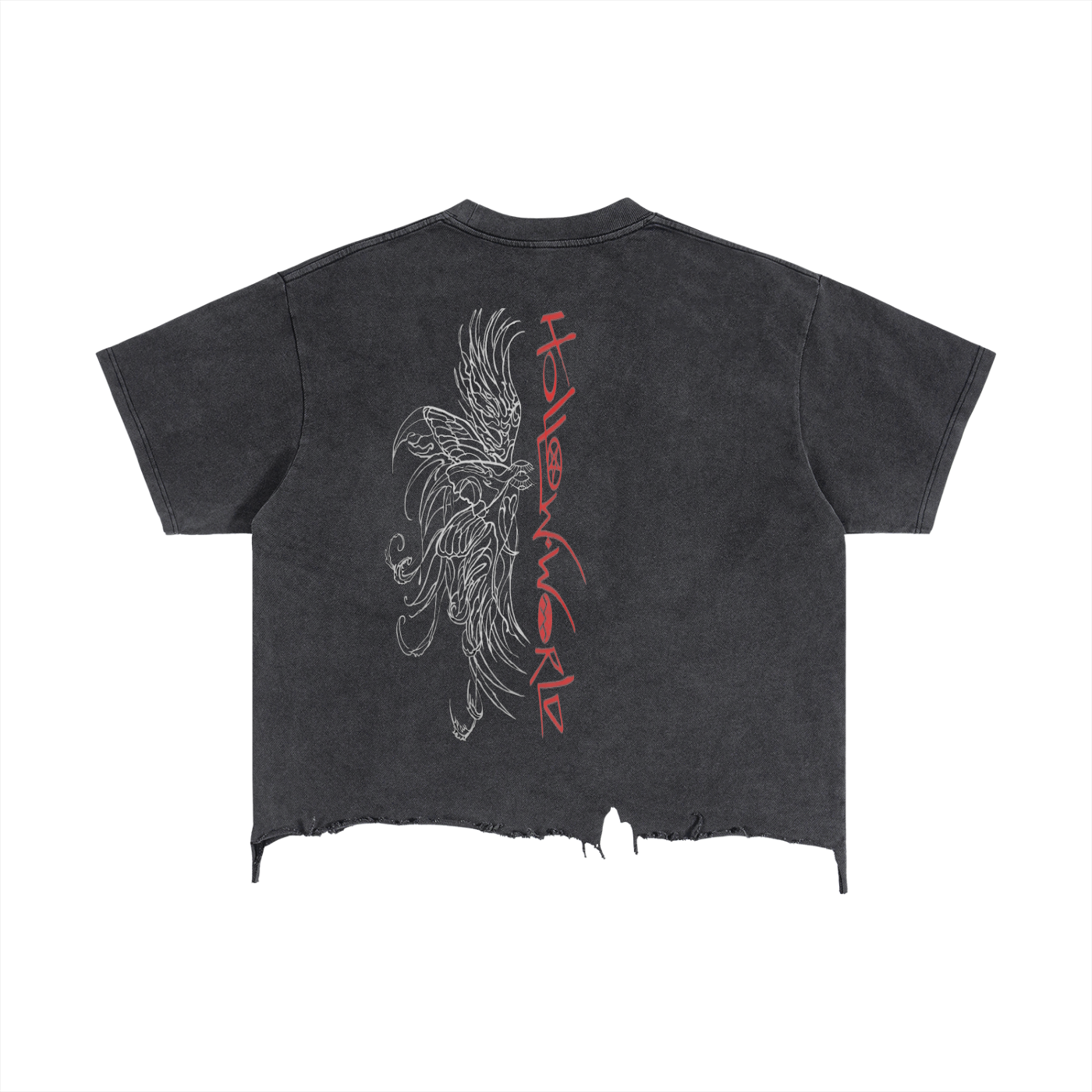 Vintage Wash Boxy Distressed Hem T-Shirt