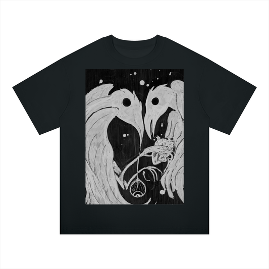 Hollow World Gifts For Crows Unisex Oversized Drop Shoulder T-Shirt