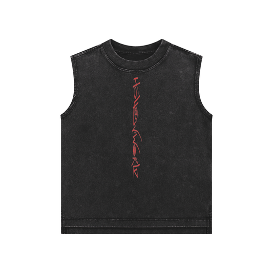 Hollow World Death Card Snow Washed Kids' Tank Top