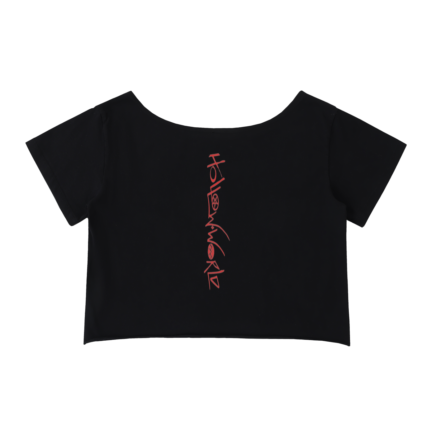 Off-Shoulder Rolled Hem Cotton T-Shirt