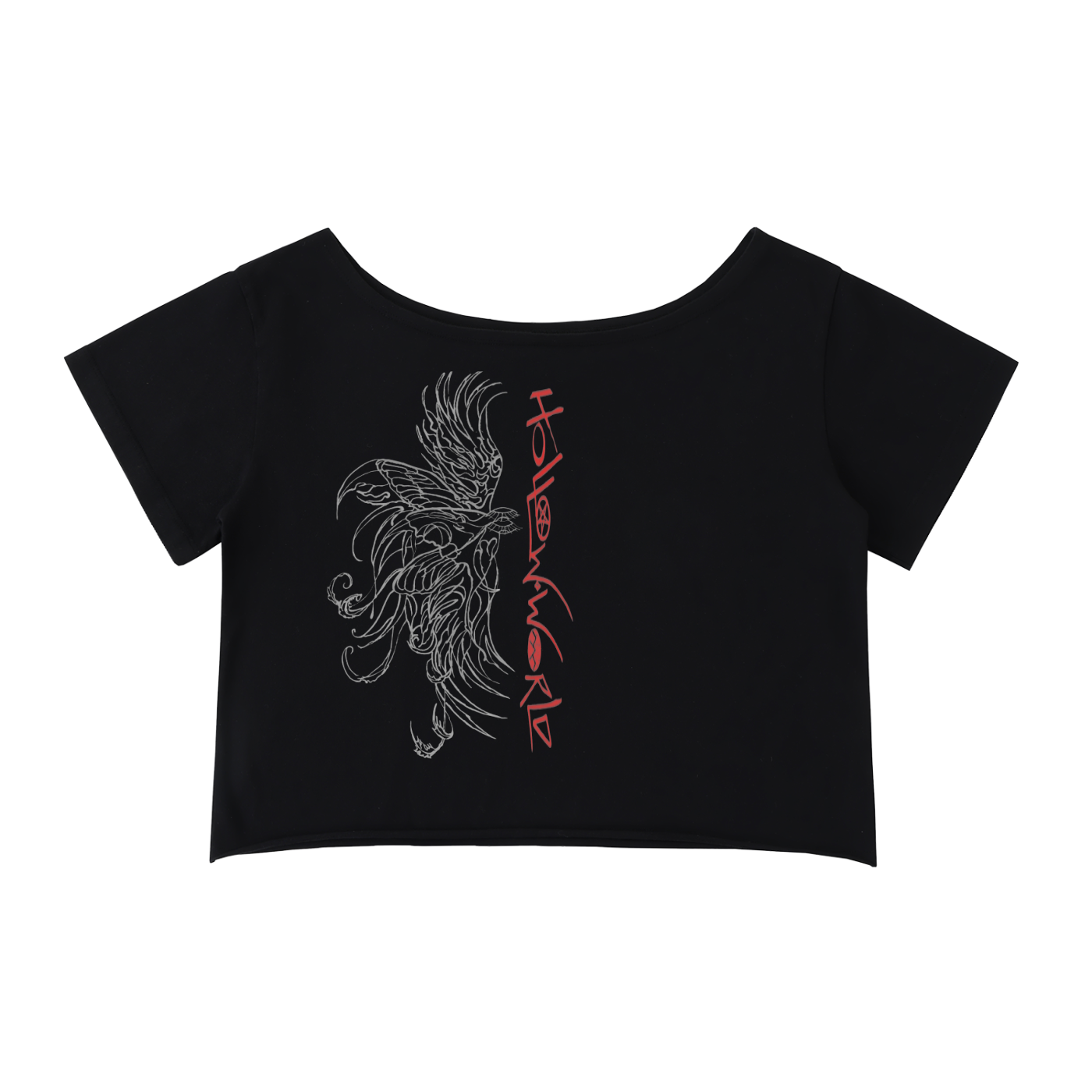 Off-Shoulder Rolled Hem Cotton T-Shirt