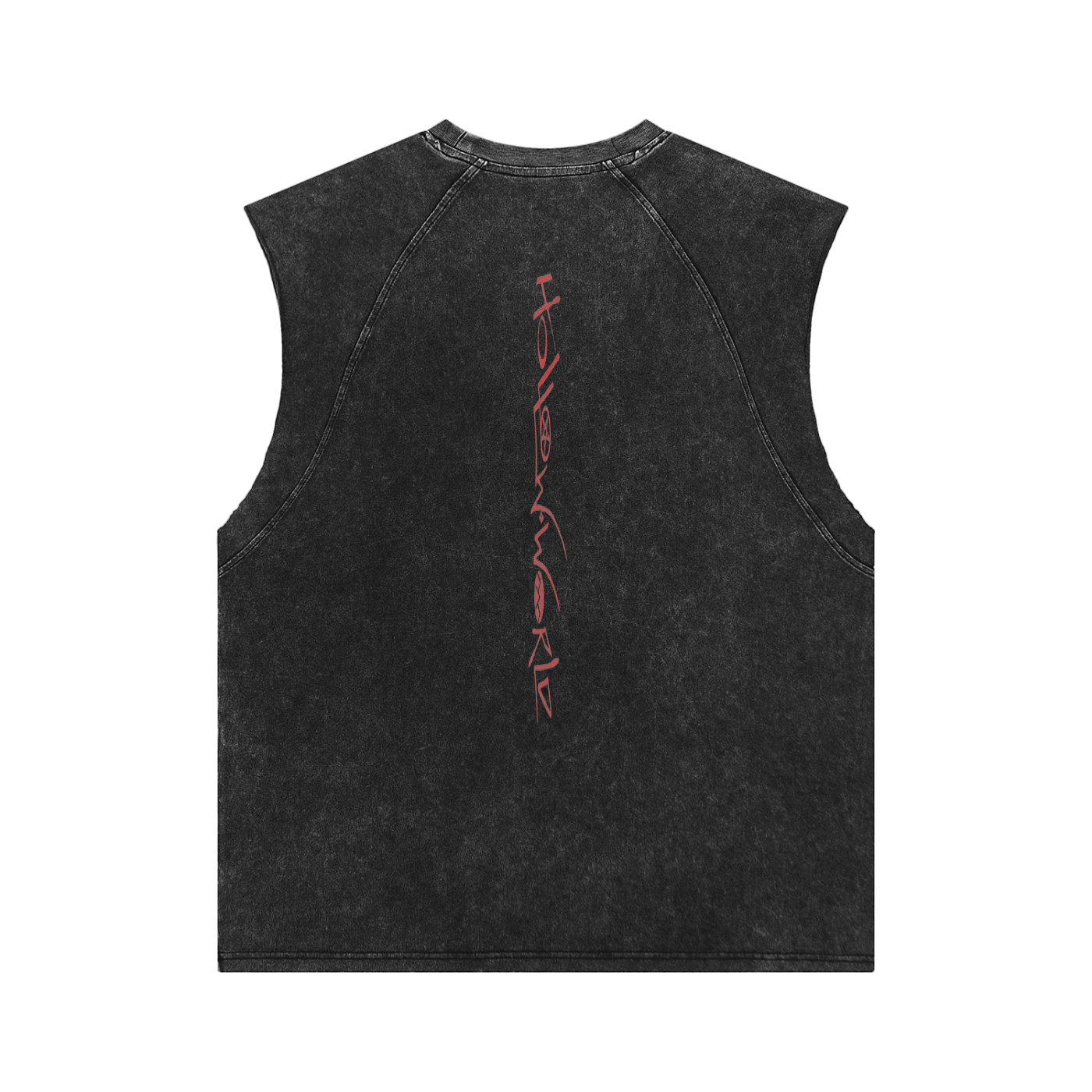 Hollow World Moth Heart Snow Washed Tank Top Men's Fit