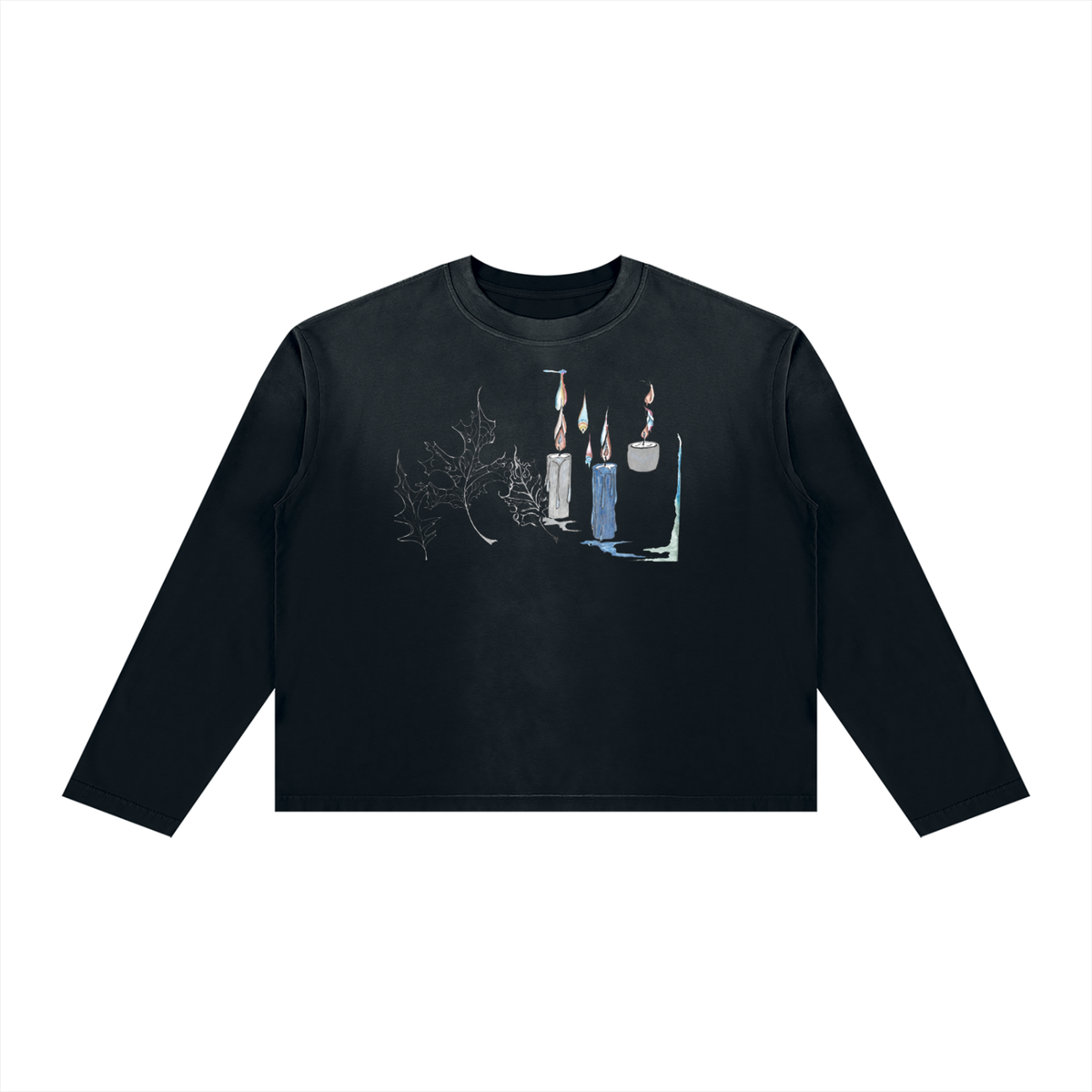 Hollow World Pyromancy Unisex Sunfade Boxy Long Sleeve T-Shirt