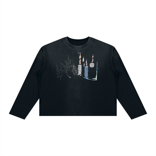 Hollow World Pyromancy Unisex Sunfade Boxy Long Sleeve T-Shirt