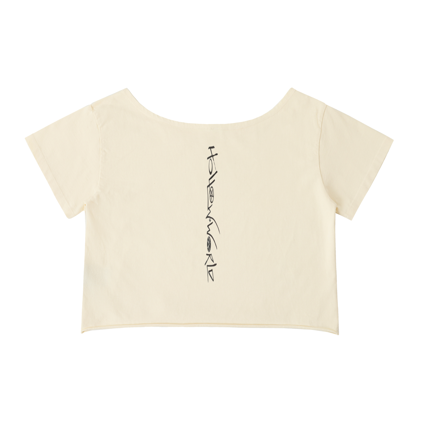 Off-Shoulder Rolled Hem Cotton T-Shirt