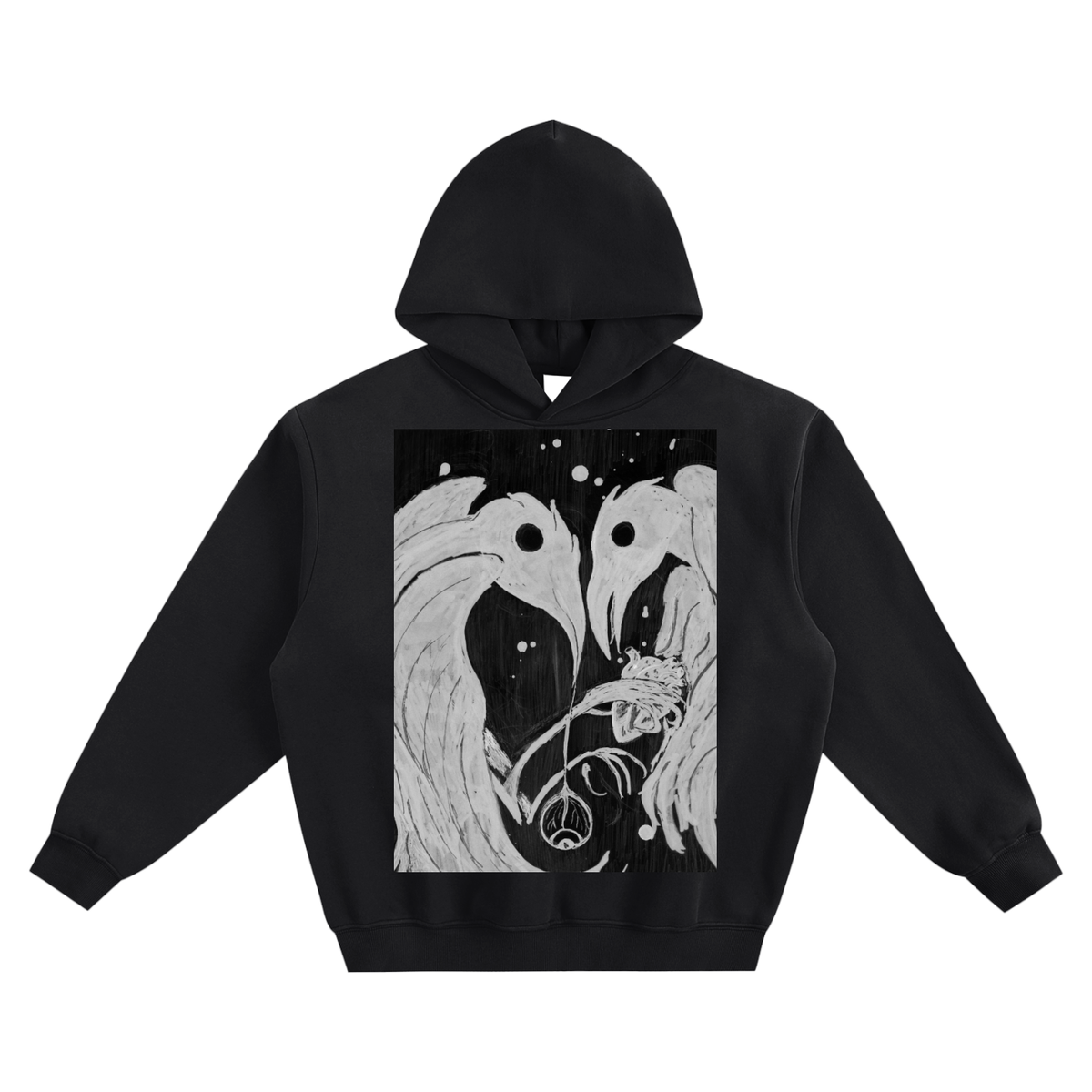 Hollow World Gifts For Crow Fleeced Boxy Hoodie