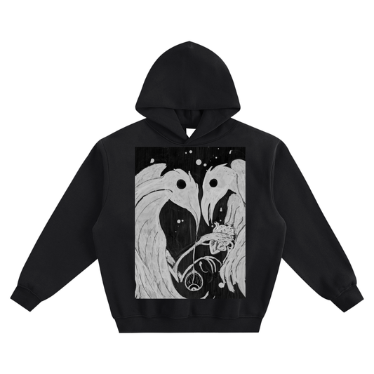 Hollow World Gifts For Crow Fleeced Boxy Hoodie