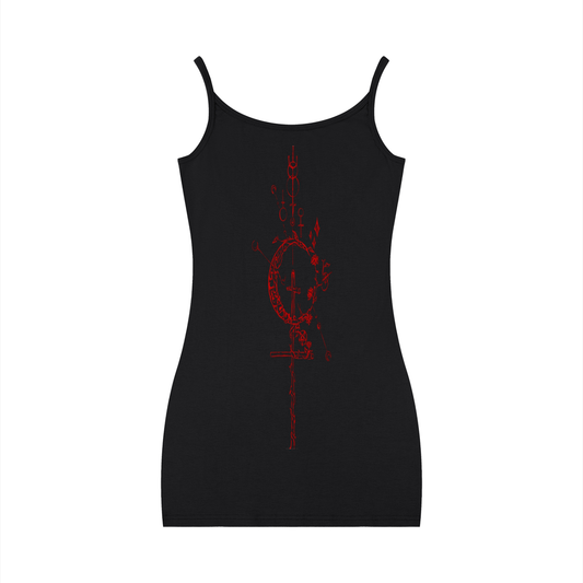 Hollow World Alchemical Cross Women's Solid Tight Sleeveless Dress