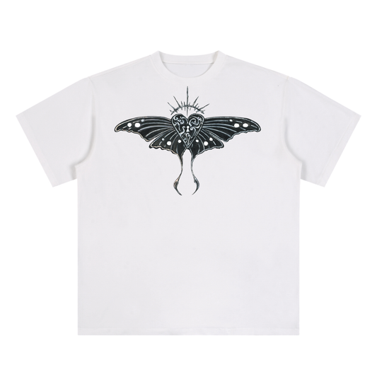 Hollow World Moth Heart Essential Cotton T-Shirt Unisex Fit
