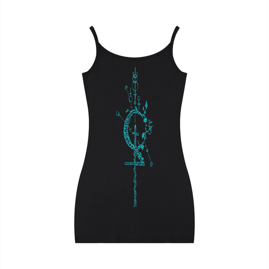 Hollow World Alchemical Cross Women's Solid Tight Sleeveless Dress